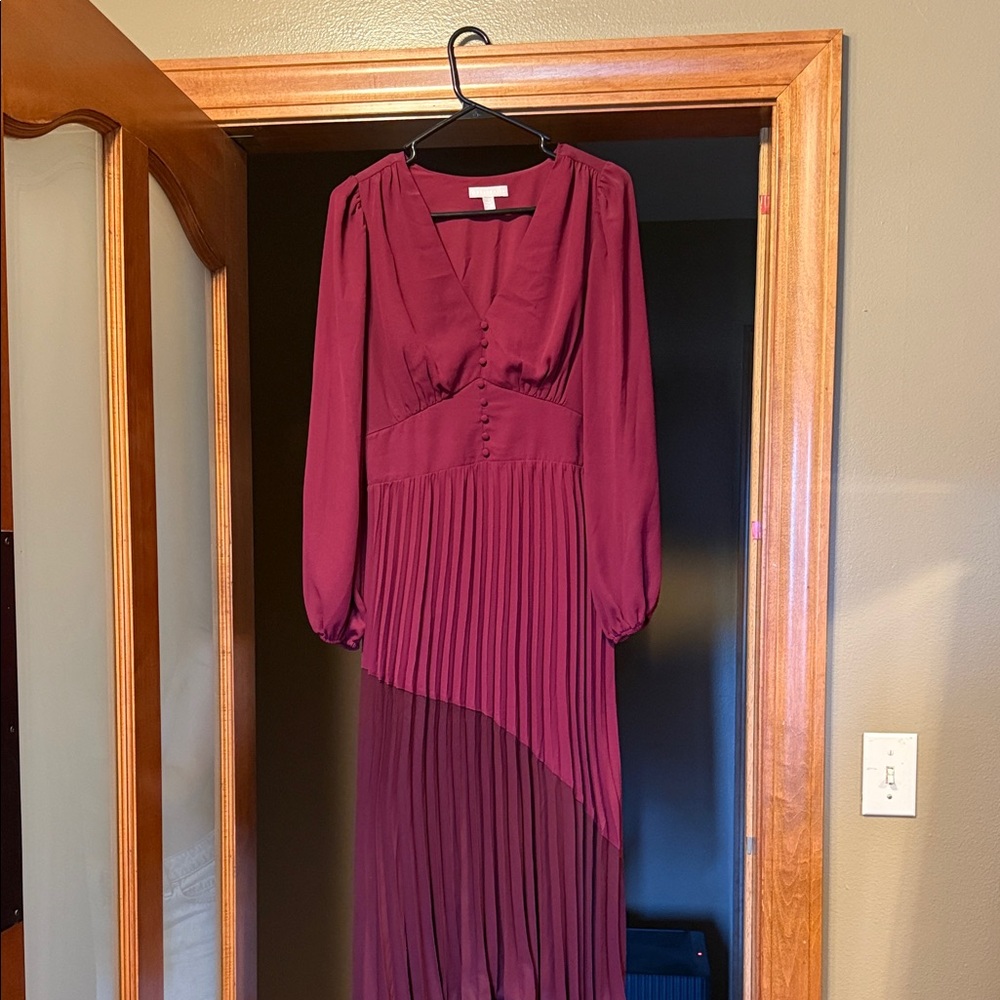 Chelsea28 Burgundy Asymmetrical Dress